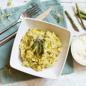 Risotto mit grünem Spargel