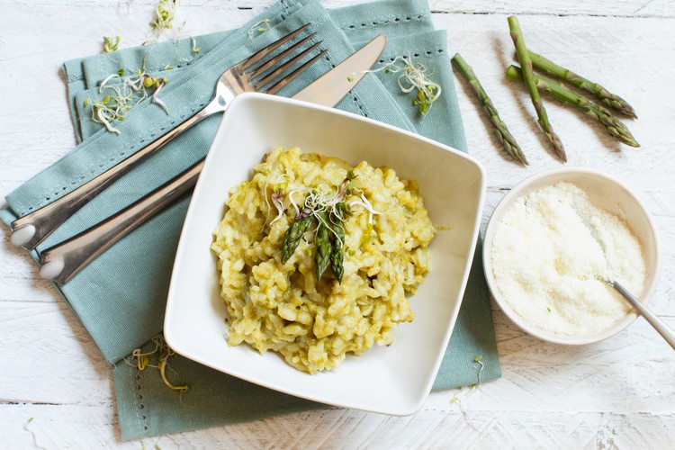 Risotto mit grünem Spargel