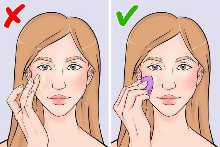 Für dauerhaftes Make-up die Foundation nicht mit den Fingern auftragen