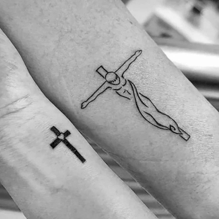 One Line Tattoo - Eine Szene mit Jesus