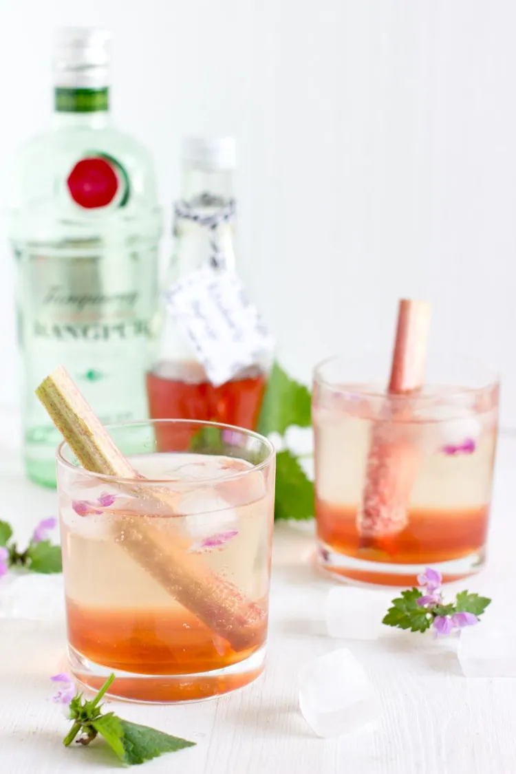 Rhabarber Cocktails Rezepte Getränke zu Ostern Cocktails Osterbrunch Ideen