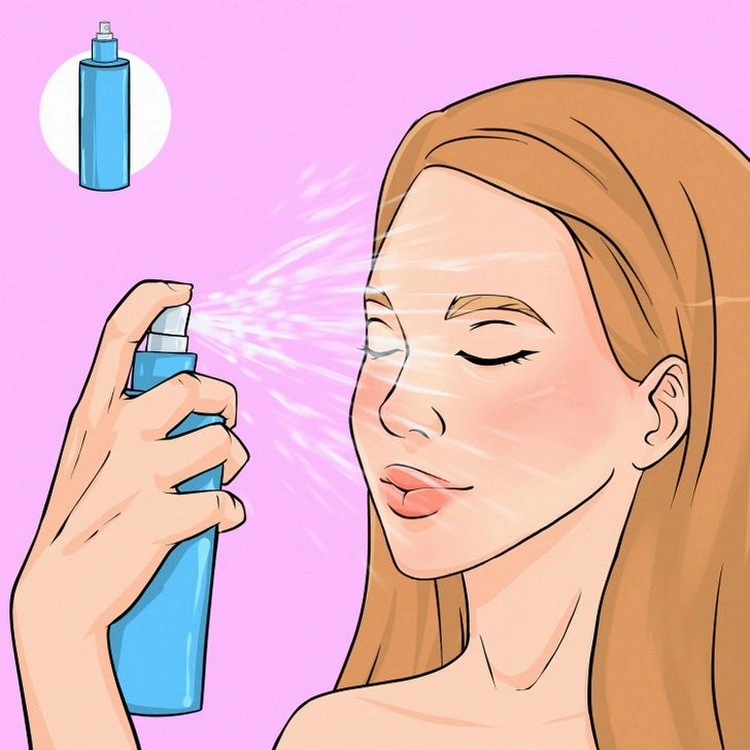 Verwenden Sie ein Spray - Es versiegelt Ihr Make-up für den Tag