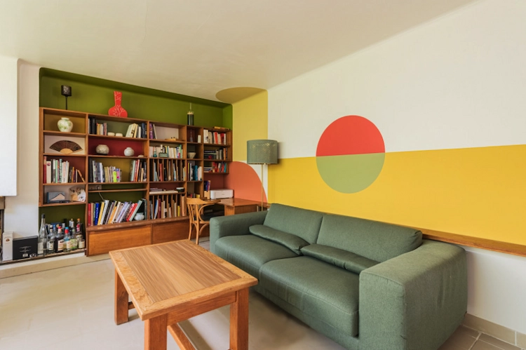 moderne farbpaletten fürs wohnzimmer durch kombination aus gelb und grün