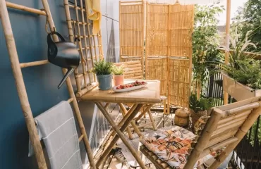 Ideen für Balkon Sichtschutz aus Holz