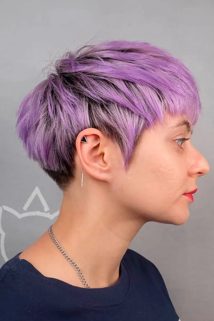 Lavendel Haarfarbe Trend kurze Haare färben Ideen