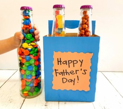 Vatertagsgeschenk basteln mit Süßigkeiten - Bierflaschen mal anders