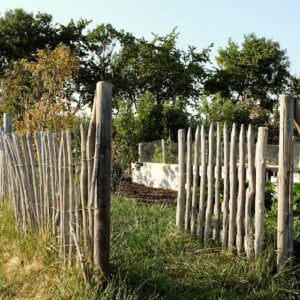 naturholz kastanie staketenzaun selber bauen im außenbereich