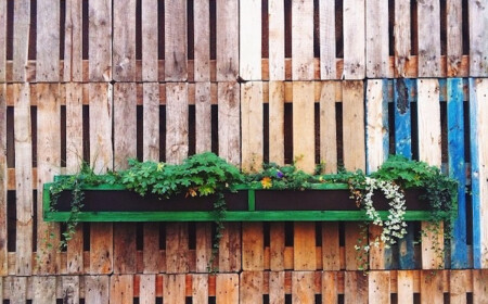 wie sich im garten mit paletten blumenkasten bauen und dekorieren lässt