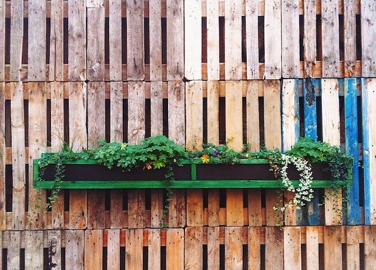 wie sich im garten mit paletten blumenkasten bauen und dekorieren lässt