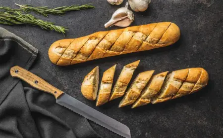Baguette backen und daraus ein Knoblauchbaguette zubereiten mit Butter