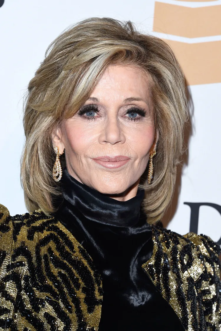 Jane Fonda Langer Bob Kurzhaarfrisuren für Damen ab 50