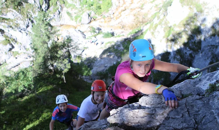 Climbing camp for children is organized in Saxon Switzerland