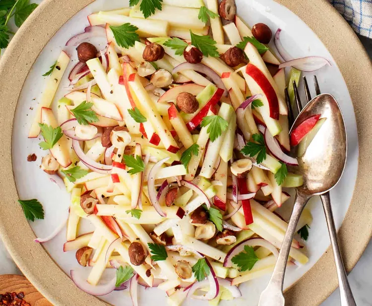 Kohlrabi Salat mit Äpfeln Low Carb Mittagessen Rezepte
