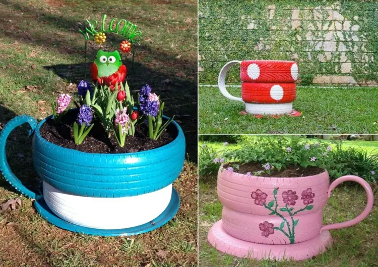 Kreativ dekorieren mit recycelten Materialien für den Garten