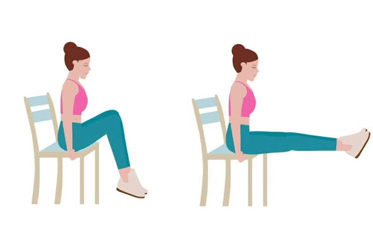 Muskeln im Bauch stärken im Sitzen mit Beinheben