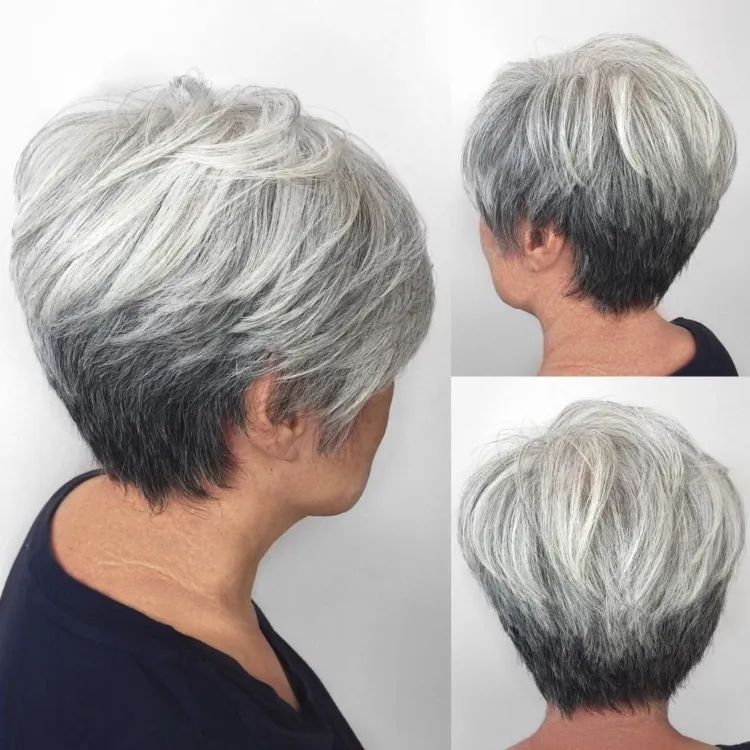 Pixie Cut für graue Haare Undercut Frisur Frauen ab 50 Bilder