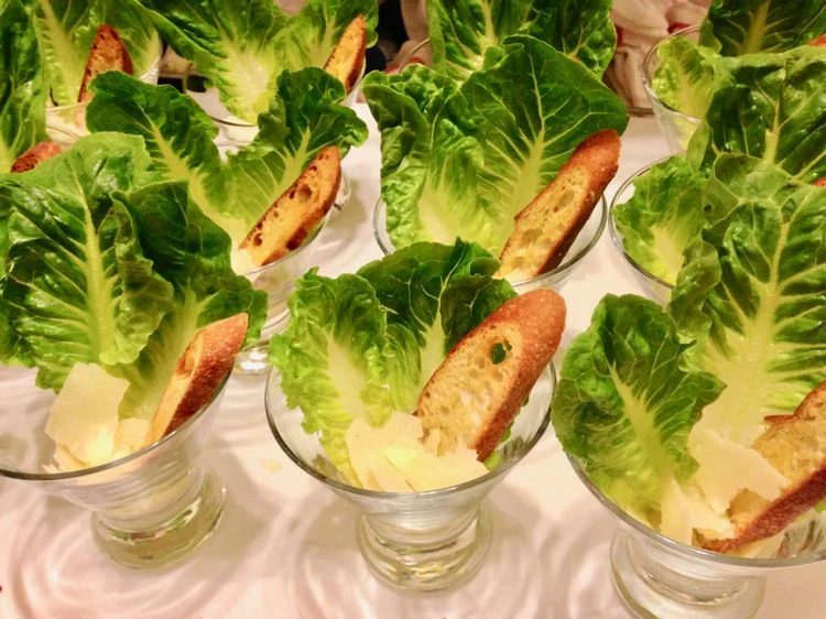 Quick Italian appetizers in a glass - Cesar salad