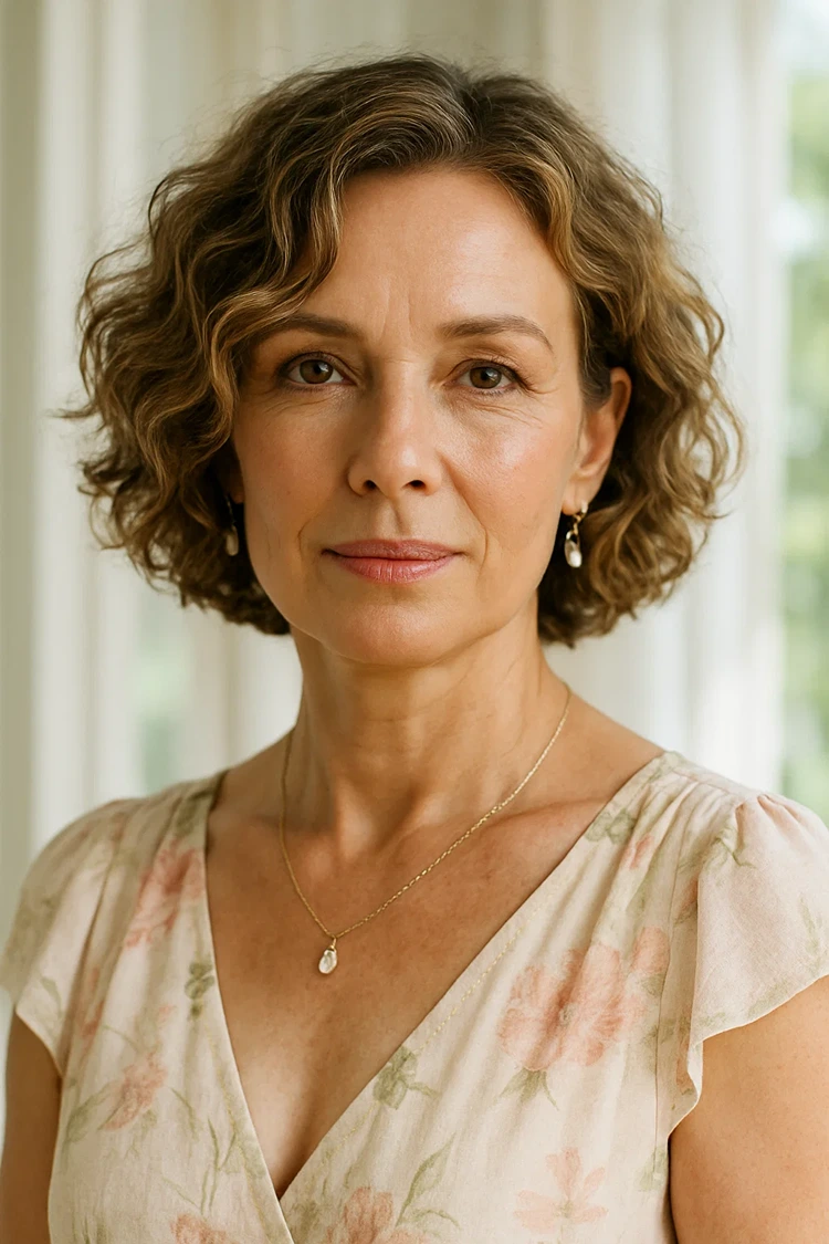 bob haarschnitt mit locken für frauen ab 40