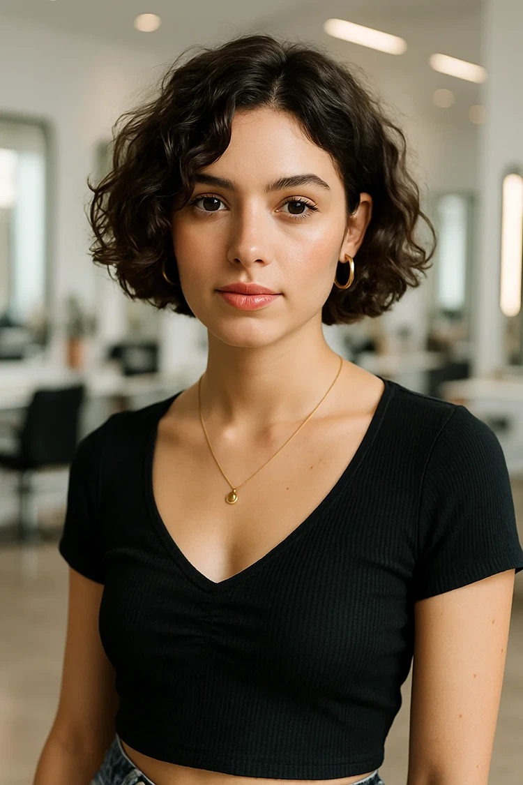 kurzer bob locken pflegeleichte frisur