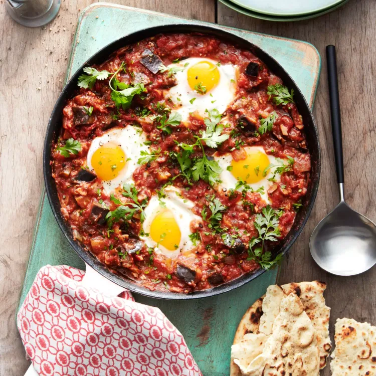 vegan Shakshuka Rezept vegetarisches Abendessen