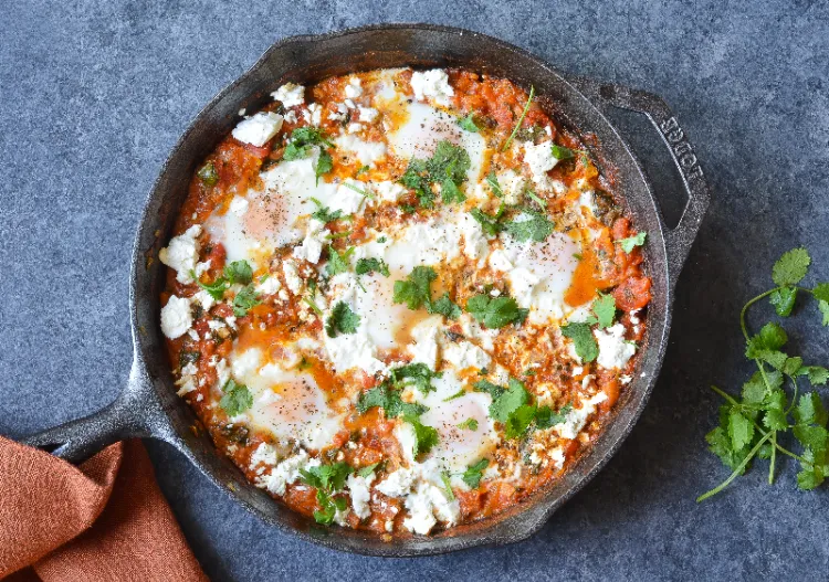vegan Shakshuka mit Bohnen veganes Abendessen Rezepte