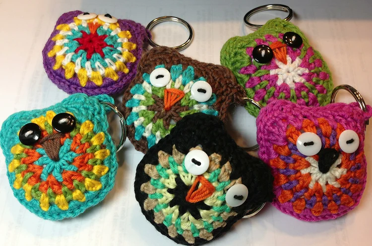 Unusual crochet hook ideas - Create owl keychains
