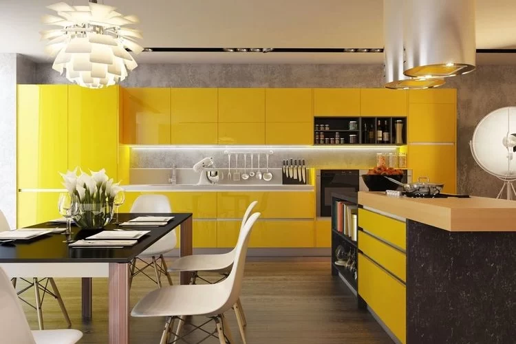 Gelb als eine der aktuellen Farben für die Küche