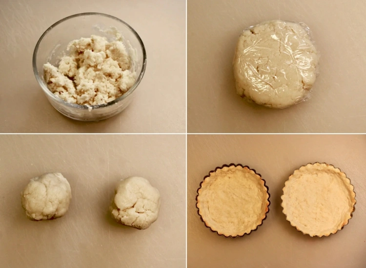 Prepare the puff pastry for the tart and distribute in the mold