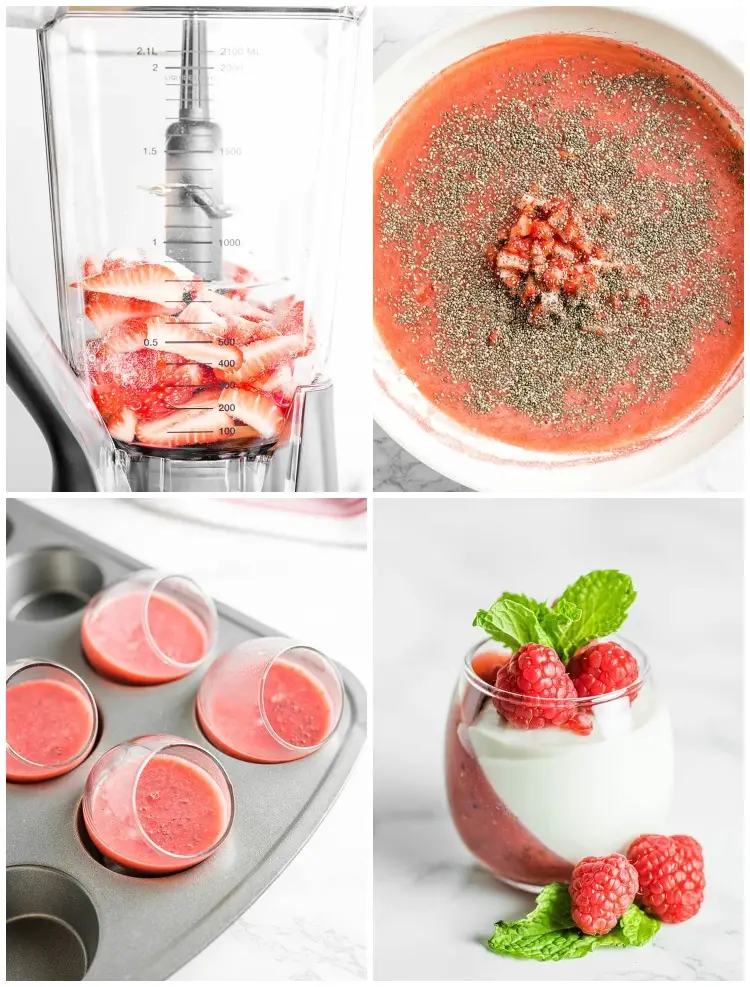 Rezept für Dessert mit Agar Agar Erdbeeren Panna cotta
