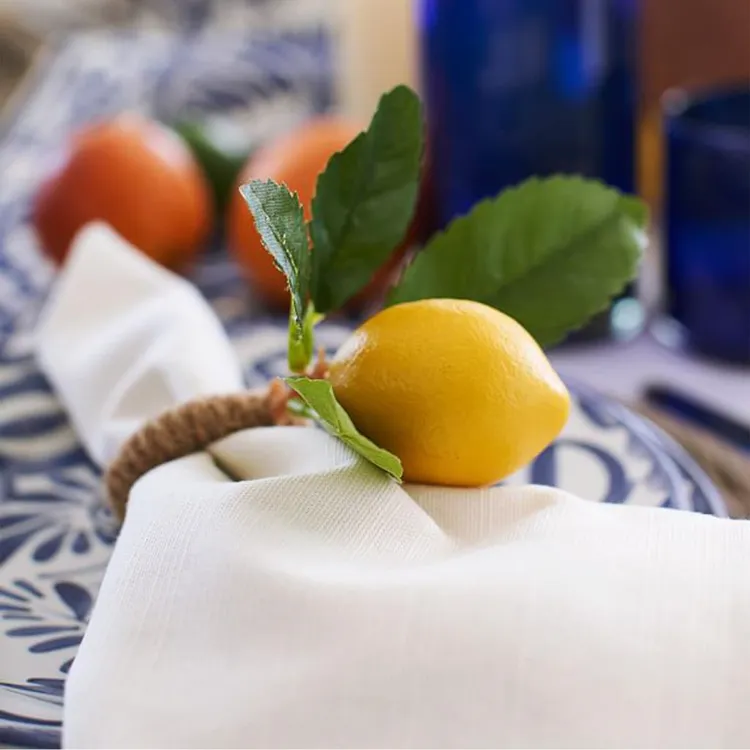 Serviettenringe selber machen Tischdeko im Sommer mit Zitronen selber machen