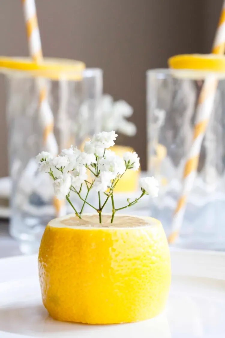 Tischdeko Sommer mit Zitronen DIY Sommerdeko selber machen