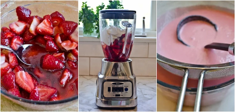 Veganes Eisdessert mit Erdbeeren zubereiten (für Eismaschine)