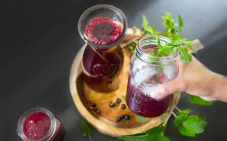 Verdünnen Sie den Johannisbeersirup mit Wasser nach Geschmack