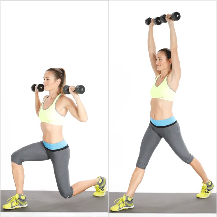 best total body weight loss exercises shoulder press lunges