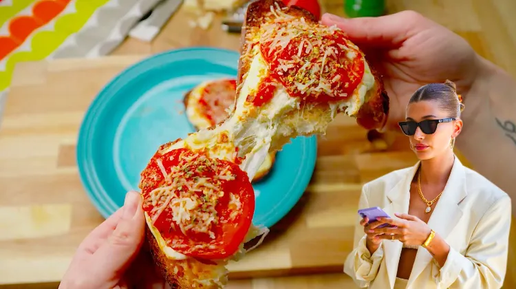 Vegetarian Dinner Recipe Pizza Toast Hailey Bieber Recipe