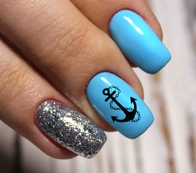 Anker Nageldesign Sommer Nageltrend 2022 Nautical Nails