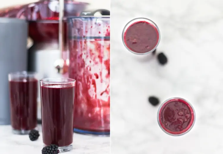 Make blackberry juice yourself with a juicer - simple recipe idea