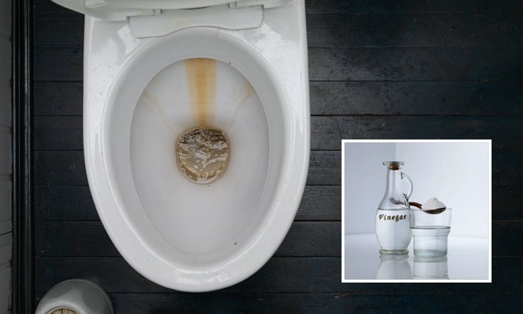 Hausmittel Duo gegen Ablagerungen in der Toilette Essig Natron