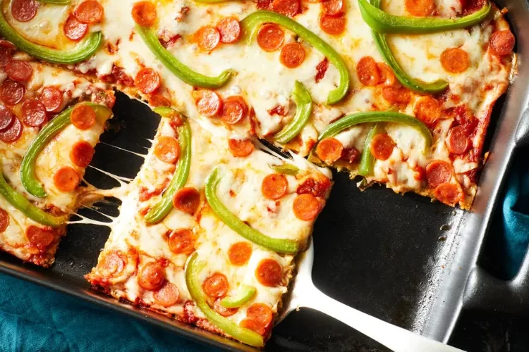 Low Carb Zucchini Pizza aus dem Ofen vegetarisches Abendessen Rezepte