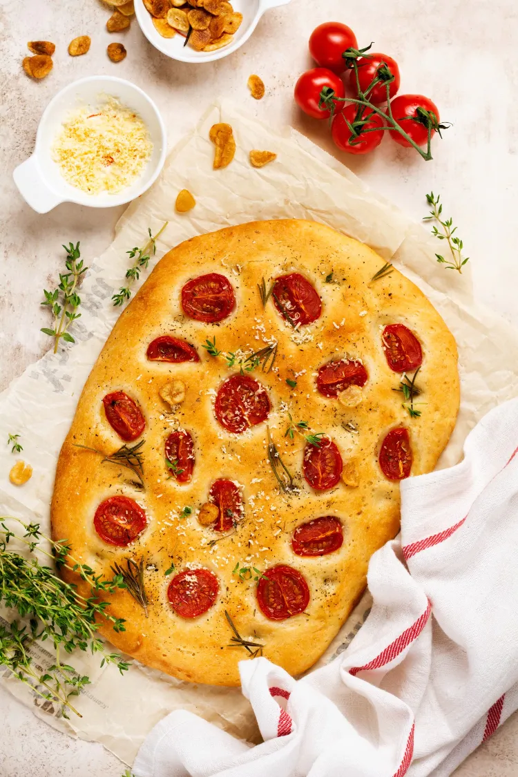 Original Rezept Focaccia Thermomix italienisches Brot mit Tomaten