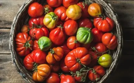 Tomaten nachreifen in einer Obstschale, da die Früchte um sie herum Ethen abgeben