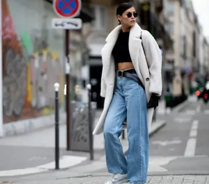 Baggy Jeans kombinieren Herbst Oversized Daunenjacken Modetrend 2022