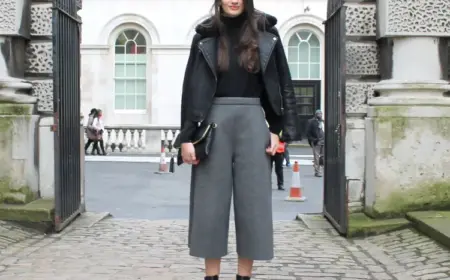 Culotte Modetrend Herbst 2022 graue Hose kombinieren Frauen