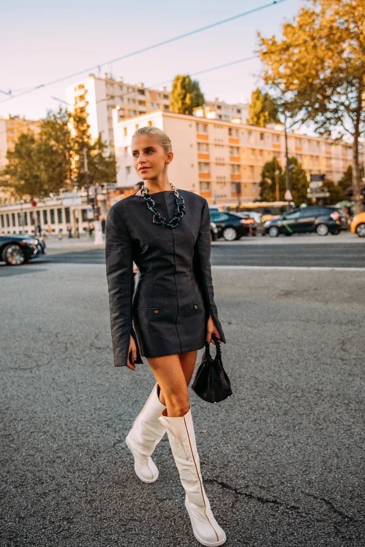 Gummistiefel mit Kleid kombinieren Stiefel Trends Herbst 2022