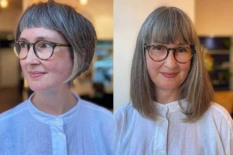 Kurzhaarfrisuren mit Pony ab 50 - Round Bob