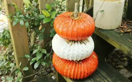 Kürbisse aus Abluftschlauch basteln für die Herbstdeko draußen