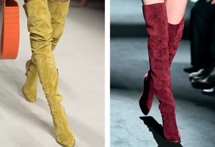 Wildleder Stiefel Trends Herbst 2022 Overknee Boots kombinieren