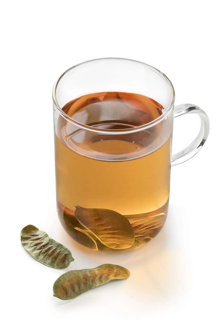 getrocknete blätter aus senna für tee als natürliche abführmittel bei verstopfung