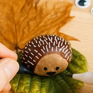 igel basteln aus kastanien mit kindern