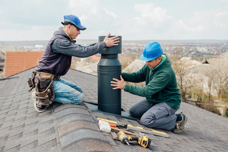 optimaler schronsteinbau auf dem dach zum heizen mit holz sorgt für effiziente heizenergie